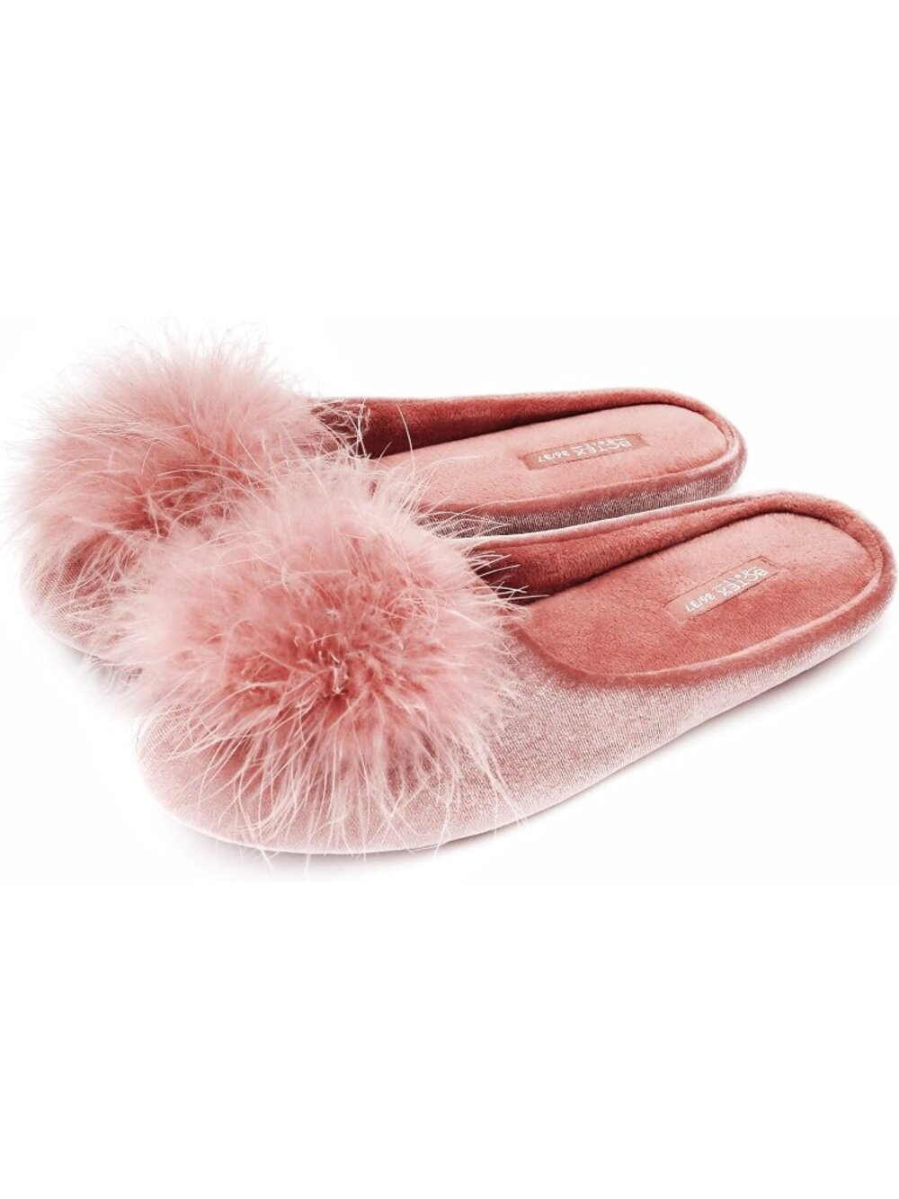 Women's Pink Cozy Velvet Memory Foam Imported Fuzzy Indoor Slippers